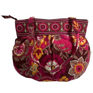 Vera Bradley Retired Carnaby Pattern 100% Cotton Quilted Tote/Shoulder Bag